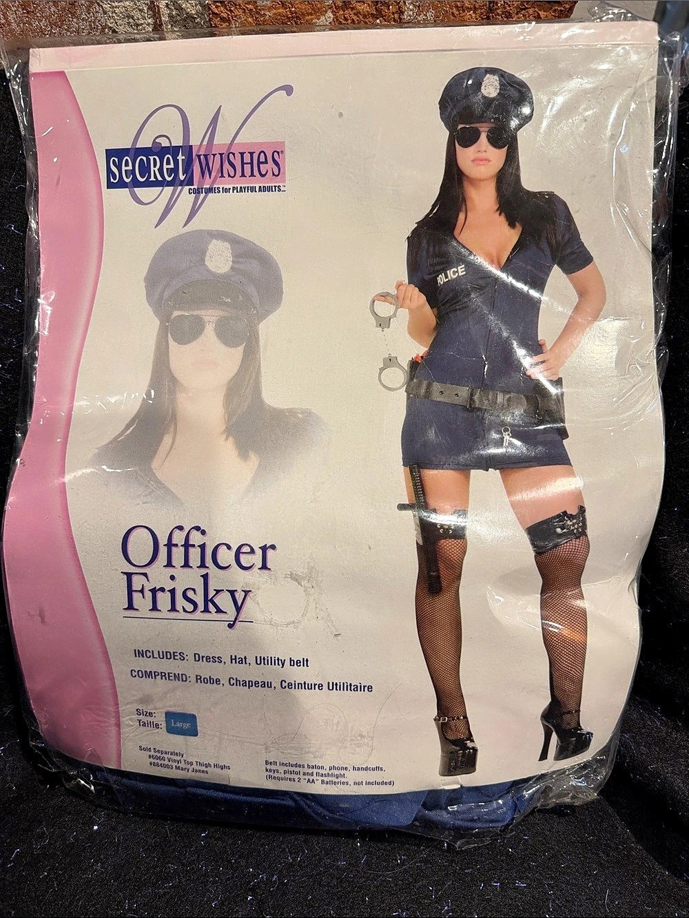 Secret Wishes Officer Frisky Costume Black Small